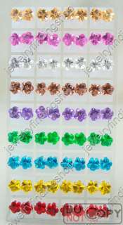 wholesale 36pairs multicolor crystal quincunx earrings  