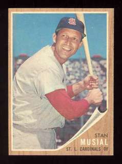 1962 Topps, #50 Stan Musial, St. Louis Cardinals, NM MT  