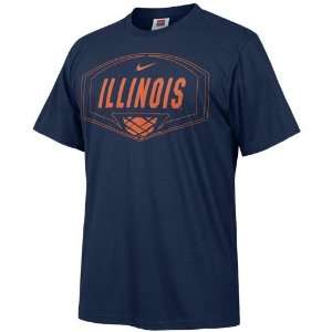 Nike Illinois Fighting Illini Navy Blue Basketball Backboard T shirt