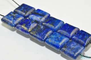 10 10mm PYRITE LAPIS LAZULI Puffy Square Beads O0195  