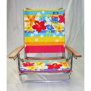  5 Position The Classic High Back Beach Chair   Tropical 