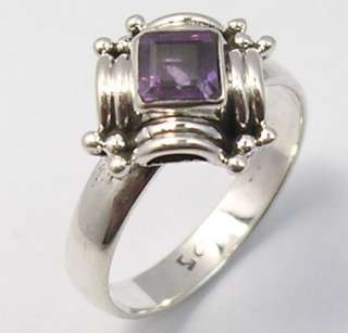 925 Sterling Silver AMETHYST Stylish Womens Ring Size US 8 1/4 