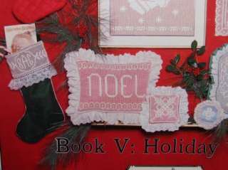Lace Net Darning Revival Book V Holiday Trim Stocking  