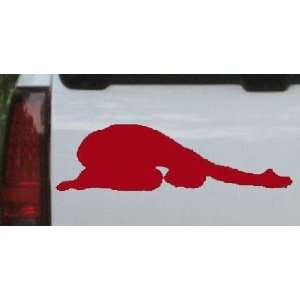 Yoga Pose Silhouettes Car Window Wall Laptop Decal Sticker    Red 26in 