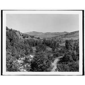  Mill River Valley from the bridge,Green Mtns.,Vt.