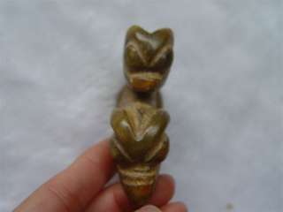 Ancient HONGSHAN Jade Dragon&Phoenix Figurine Amulet  