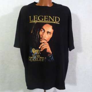 Zion Rootswear BOB MARLEY Legend Photo Reggae Black T Shirt Sz 2XL 