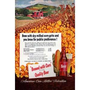  Brewed With Corn Means Quality Beer 28x42 Giclee on Canvas 