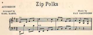 Zip Polka Saunders Karol Accordion Sheet Music  