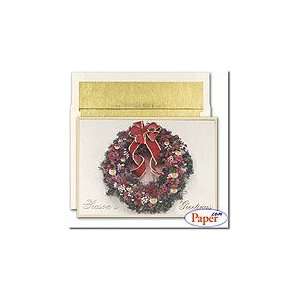  Masterpiece Holiday Cards  Wreath W/Ribbon   (1 box 