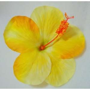  Bright Yellow Hibiscus Flower Hair Clip: Beauty