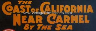 COAST OF CALIFORNIA NEAR CARMEL, orig 1913 stone litho Pathe 1 S, Rare 