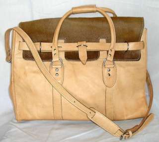 DUFFEL GARMENT BAG SET COWHIDE LEATHER NEW OLD STOCK  