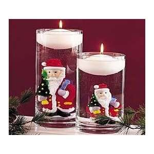   Glass Santa for Large Candle Cylinders or Crafting 