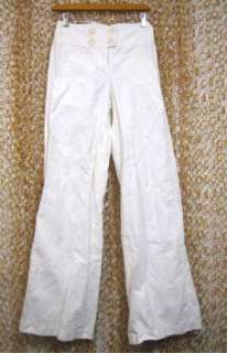 BCBG MAXAZRIA Runway Collection White Corset Laced Back Wide Leg Pants 