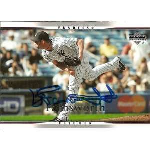 Kyle Farnsworth Signed New York Yankees 2007 UD Card  