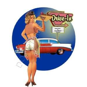  Car Hop 50s Diner Pin Up Girl Decal s4: Musical 