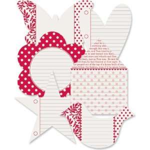  Die Cut Journaling Cards Tag Weight Assortment 6/Pkg, Red 