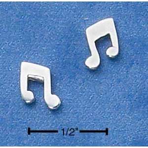  STERLING SILVER MUSIC NOTES POST EARRINGS: Jewelry