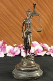 real bronze blind LADY of JUSTICE statue old fnsh scales large tall 
