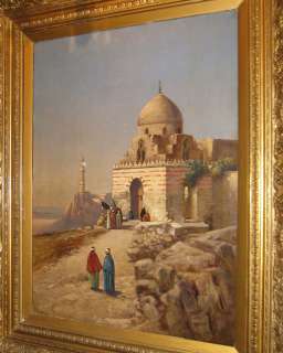 Paul Duvergne French Orientalist Islamic Oil Painting Circa 1880s 