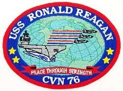 EMBROIDERED PATCH NAVY USS RONALD REAGAN CVN 76 CVN 76 CAP HAT JACKET 