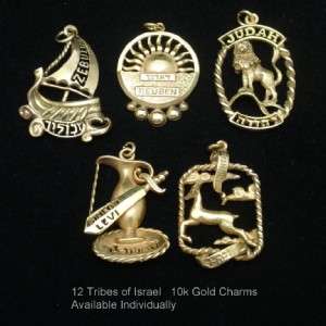 12 Tribes of Israel 10k Yellow Gold Charm   REUBEN  