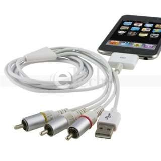 iPhone 3G 3GS 4/4G iPod Touch AV TV RCA USB Video Cable  