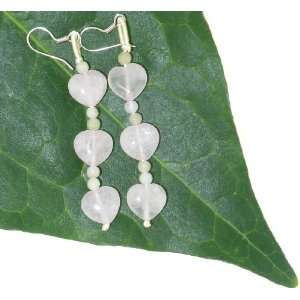 Charm the World with These Rose Quartz Hearts Earrings   Each Heart Is 
