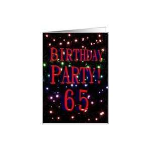  65th Birthday party invitation with fireworks Card Toys 