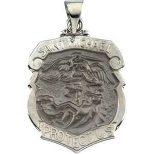 Elegant and Stylish 24.25X20.75 MM Hollow St. Michael Medal in 14K 