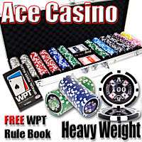 600 ct Ace Casino Poker Chips 14 grams WPT 14g Laser  