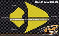 2004 05 Suzuki GSXR 600 Number Plates Yellow  