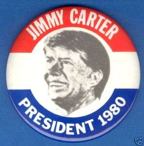 Jimmy Carter Picture 1980 President Campaign Button  