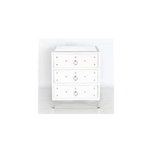 Studly Jr White Lacquer Studded Nightstand Table by Worlds Away STUDLY 