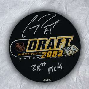   PERRY 2003 NHL Draft Day Puck SIGNED w 28th Pick: Sports Collectibles