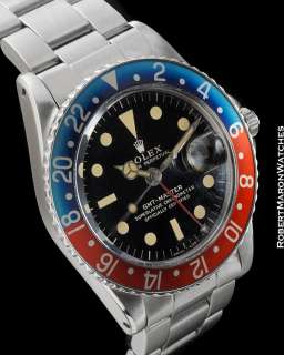 ROLEX VINTAGE GMT MASTER 1675 POINTED CROWN GUARDS 1960  