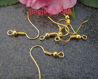 Lots 300PCS Gold Plated Earring Hook Coil Ear Wire  