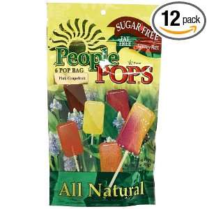 People Pops Pink Grapefruit Pops, 6 Pop Bags (Pack of 12)  