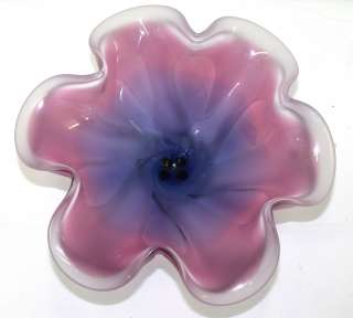 Multi Color Hand Blown Fluted Edged Decorative Glass D  