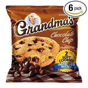 Grandmas Soft Cookies, Chocolate Chip, 5 Count (Pack of 6):  