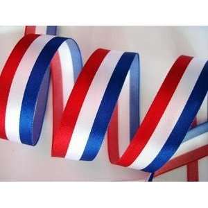   yd Satin 7/8 Ribbon Red/White/Navy Stripes (R62 USA): Everything Else