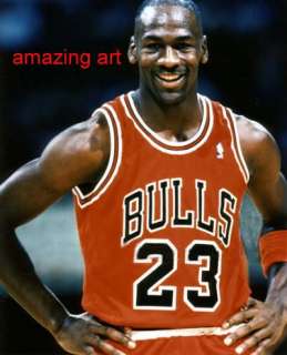 Basketball Oil Painting on canvas Young Michael Jordan  