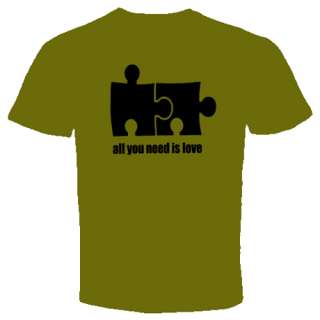 all you need is love t shirt Cool Funny Puzzle S 2XL  