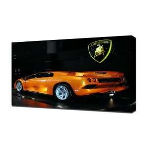 Lamborghini Orange Diablo   Canvas Art   Framed Size 20x30   Ready 