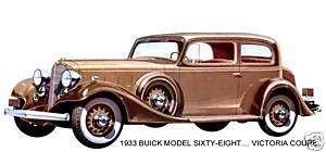 1933 BUICK ~ MODEL SIXTY EIGHT VICTORIA COUPE ~ MAGNET  