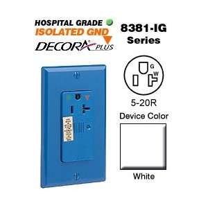  Leviton 8381 IGW 5 20R Single Receptacle Hospital   White 