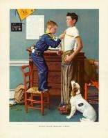 Norman Rockwell Boy Scout Print PHYSICALLY STRONG 1964  