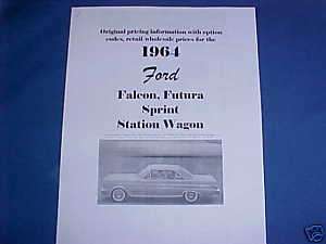 1964 Ford FALCON,Futura,Sprint,station wagon 64 options  