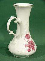 c958: Red Roses on 7 Porcelain Vase KPM  